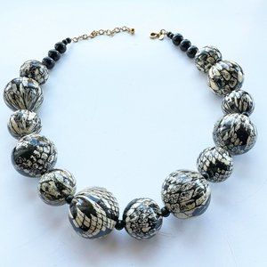 Joan Rivers Big Marbled Bead Necklace 23"